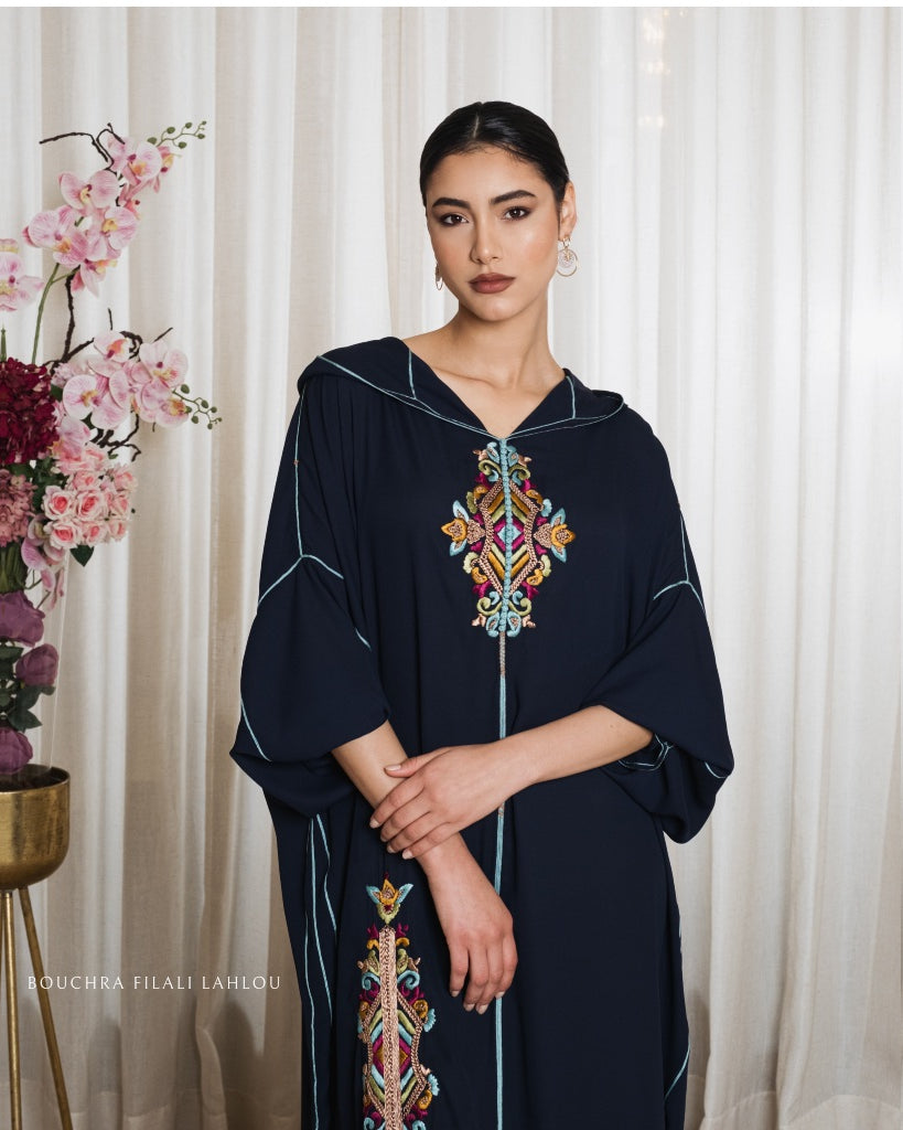 Caftan Marocain Mariage Takchita Djellaba Femme Noir Conu00e7u Au